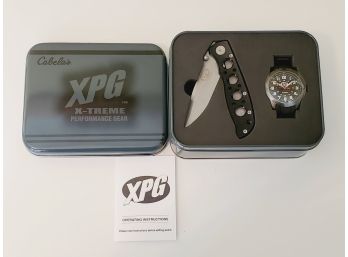 New Cabela's XPG Extreme Performance Gear Pocket Knife & Watch Gift Set