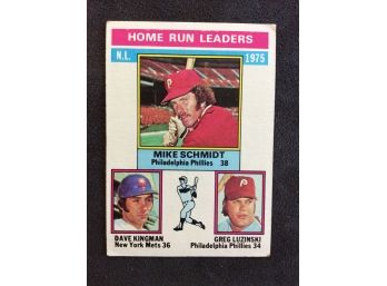 1976 Topps Home Run Leaders Mike Schmidt