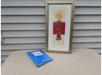 Framed Flower Print And Photo Album