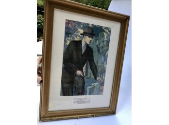 Fashion Lithograph- CA 1920's Original Advertising In Vintage Frame