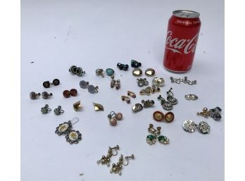 26 Pairs Of Vintage Earrings All Clips Except For Two