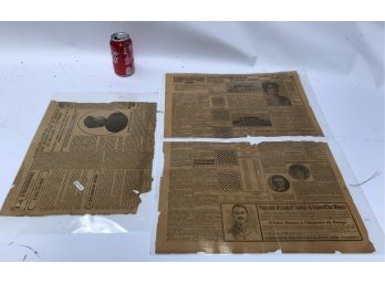 Pieces Of 'LA Presse' 1909 News Paper