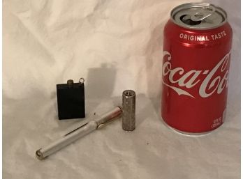 Vintage Sterling Lighter, Permanent Match & Colibri Pen Lighter