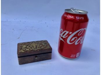 English 1820's Burl & Brass Box