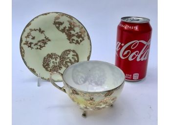 Egg Shell Thin Cup And Saucer With Gold Moriage- Possibly Continental