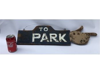 1960's Parking Sign- Double Sided
