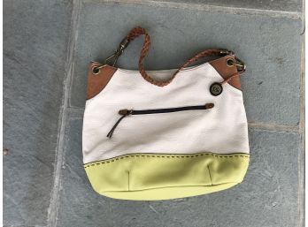 Gorgeous Lime And Vanilla Leather Bag By The SAK