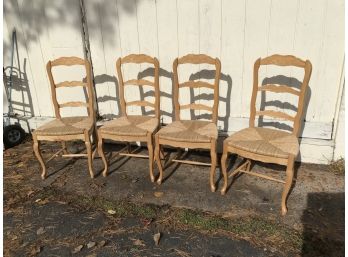 Set Of 4 Chairs With Rush Seats  MINT CONDITION