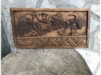 Wood Carved Wall Placque