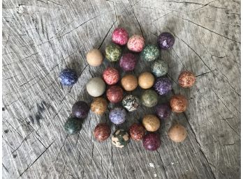 30 Antique Clay Marbles