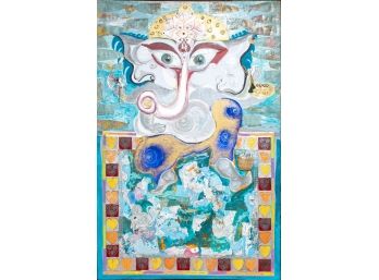 Large Ganesh Elephant Headed Deity By Local CT Artist Jackie Meyers Smith