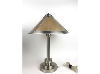 Silver Toned Metal Table Lamp