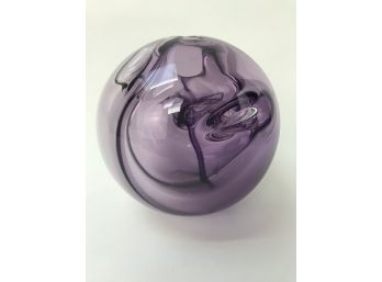 Hand Blown Purple Glass Sphere