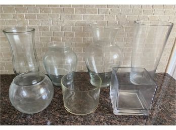 7 Large Glass Vases