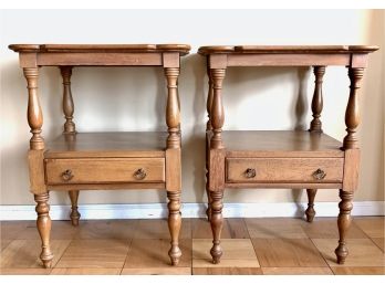 Pair Of Vintage Davis Cabinet Company Nightstands With Original Label