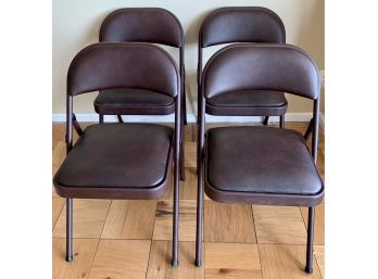 4 Samsonite Padded Coated Metal Folding Chairs