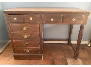 Vintage Ethan Allen American Tradition Solid Antiqued Pine Wood Desk