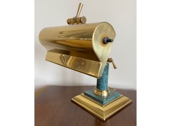 Vintage Underwriters Laboratories Adjustable Brass Table Lamp