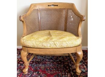 Vintage French Bergere Style Caned Armchair