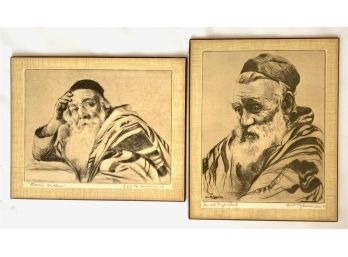 Elias M. Grossman, 'Man With A Prayer Shawl' And 'Eternal Problem',  Vintage Prints Mounted On Panel