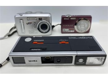 3 Cameras: Kodak EasyShare CX 7430, Minolta 460Tx & Nikon Coolpix S220