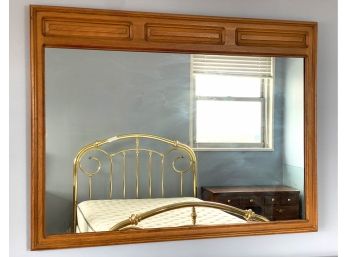 Mid Century Large Wood Wall Mirror