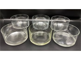 6 Glass Bowls In 2 Slightly Different Sizes