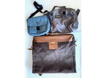 Luggage Including Samsonite Garment Bag, Pierre Cardin Tote, And Kipling Messenger Bag