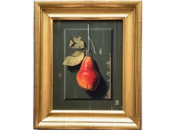 Kevork Cholakian, 'Hanging Red Pear',  Oil Painting On Panel