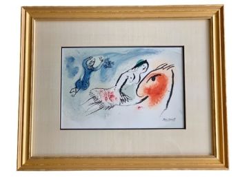 Marc Chagall, 'Greeting Card For Aime Maeght For The Year 1960', Original Vtg Color Lithograph Signed In Plate