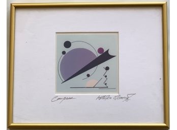 Atsuko Okamoto,'Compass' Original Modernist Serigraph Print, Pencil Signed, Japan