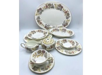 Service For 12 Wedgwood China Lichfield Pattern, Full Set Plus A Few Extra