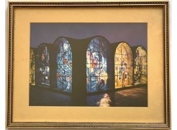 Chagall Windows At Hadassah Hospital, Framed Vintage Colored Photograph
