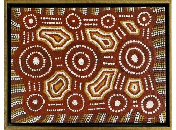Georges Yapa Tjangala, Vintage Papunya Aboriginal Painting, Provenance Aboriginal Gallery Of Dreamings