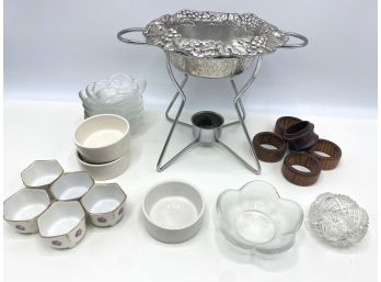 Vintage Arthur Court Small Chafing Dish, Small Dipping Bowls Including 5 Vintage By RS Germany & More
