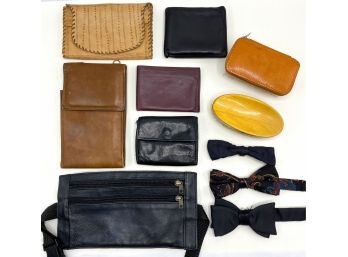 Vintage Shaving Kit, 6 Vintage Leather Wallets & 3 Bowties