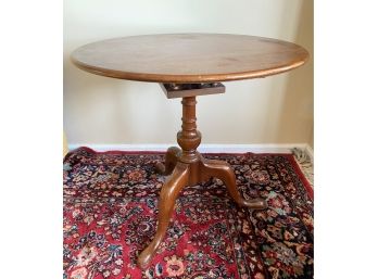 Vintage Wood Pedestal Side Table