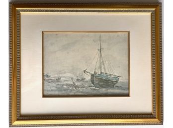 John Constable, 'Coast Scene With Ships', Vintage Framed Print