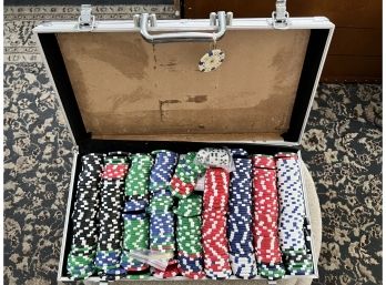 Set Of Poker Chips  In Case
