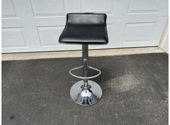 Chrome Stool That Adjusts In Height