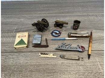 Lot Of Mens Smalls Including Pratt And Whitney Emblem, Bottle Openers, Zippo And More