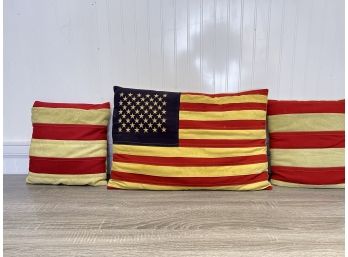 Trio Of American Flag Porch Pillows