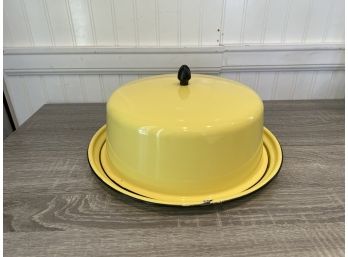 The Cleveland Flux Company Enamelware Cake Dish And Cover