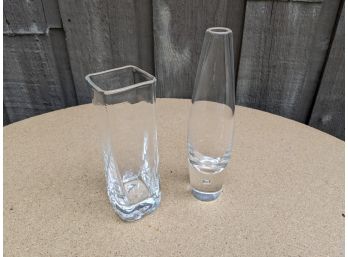 A Grouping Of Two Signed Crystal Vases