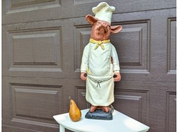 Wow!!!  Pig Chef Statue Great Face