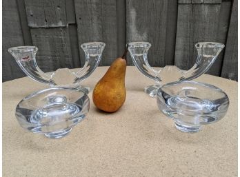Nice Grouping Of Two Pairs Of Crystal Candle Holders
