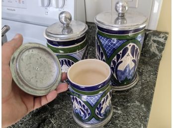 A Set Of 3 Matching Canisters