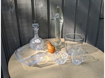 Grouping Of Six Pieces Glass Lot Some Crystal