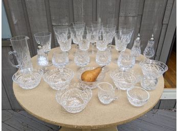 Large Collection Of 31 Heavy Cut Lead Crystal Glass
