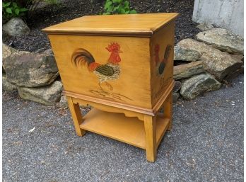 Hand Painted Lidded Rooster Chest